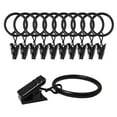 thumbnail image 3 of Lifetechs 10 Pcs Curtain Rings with Clips Polished Iron Snap-On Design Curtains Clamps with Hooks Curtain Accessories for Bathroom Living Room Home Decor, 3 of 8
