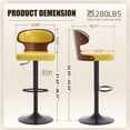 thumbnail image 2 of MOONMISS Swivel Bar Stools Set of 2, Wooden Kitchen Bar Chairs with Back, PU Leather Counter Height Barstools for Kitchen Island,Yellow, 2 of 7