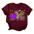 thumbnail image 5 of TSADFHJI Hauts Femmes Manches Courtes Femmes Décontracté Mardi Impression Chemises Col Rond Manches Courtes Tee Tops Tunique Blouse TTG Rouge, 5 of 5
