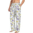 thumbnail image 2 of Uemuo Daisies Flowers Pattern Men's Wide Leg Palazzo Lounge Pants with Pockets Light Weight Loose Comfy Casual Pajama Pants-Small, 2 of 9