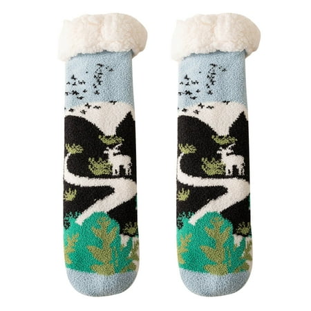 

HSMQHJWE Thick Socks For Men Work Boots Aroma Socks Women Winter Printing Velvet Thickened Coral Velvet Floor Cotton Socks Sleep Towel Socks Tick Proof Socks