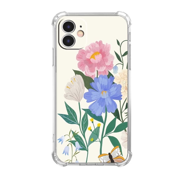 Cute Flower Case for iPhone 12,Aesthetic Colourful Floral Pattern Soft TPU Full Cover Case