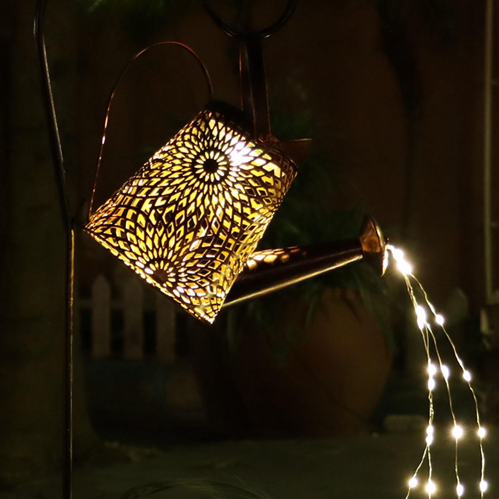 Fzaqwen Shower Garden Art LED Light Bunch Lights Fairy Waterproof Lights, Solar Watering Type D with stand