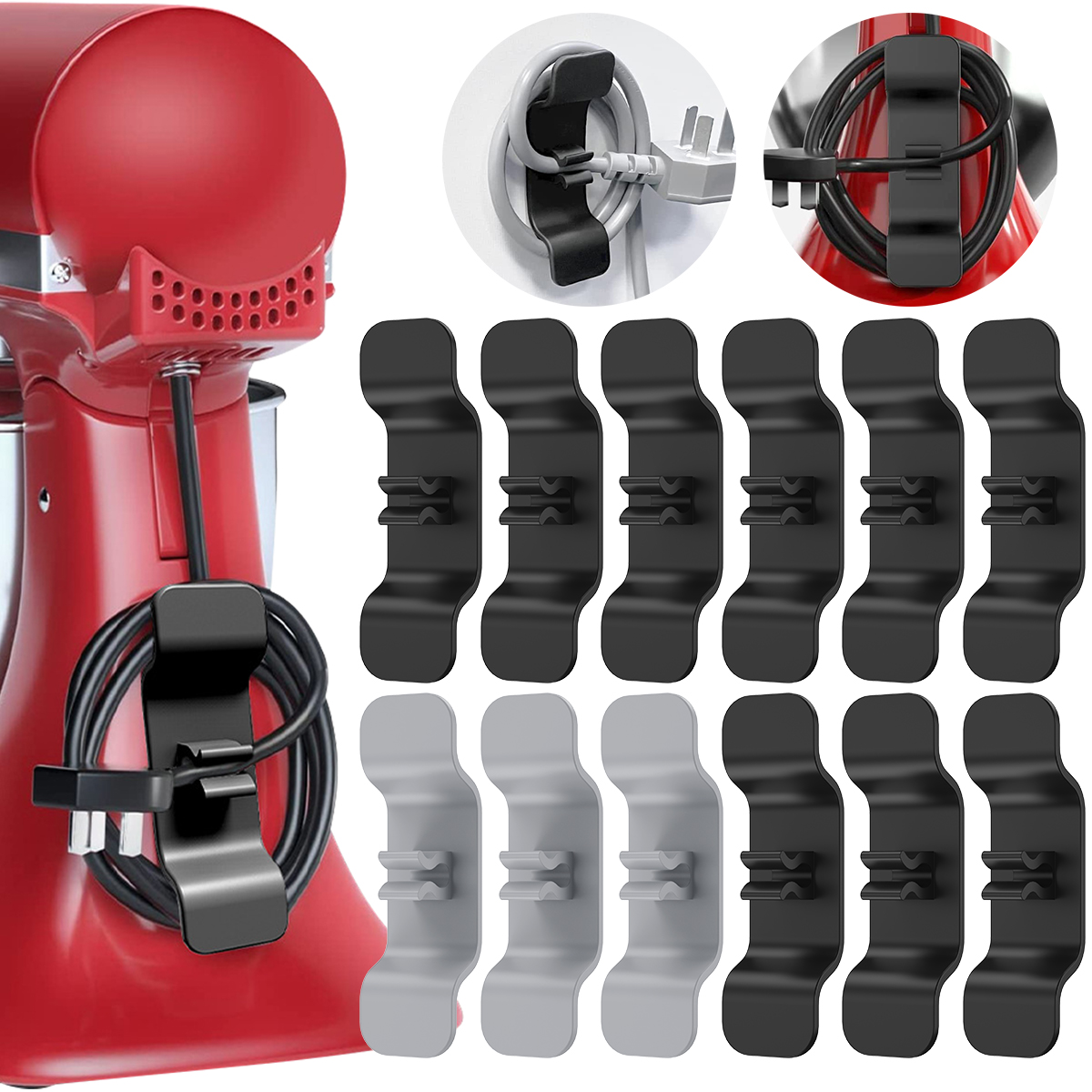 Eummy 6Pcs Cord Organizer, Self Adhesive Wire Wrapper Keeper, Space