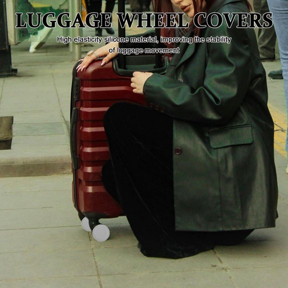 UPOUART 16-Piece Grey Silicone Luggage Wheel Protectors for Smooth, Quiet Rolling and Travel Gear