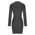 thumbnail image 5 of Christmas! Ohufall Hoodies for Women, Sweatshirt for Women Solid Color Hooded Guard Dress Black Wrap Hip Dress Long Sleeve Dress, 5 of 5