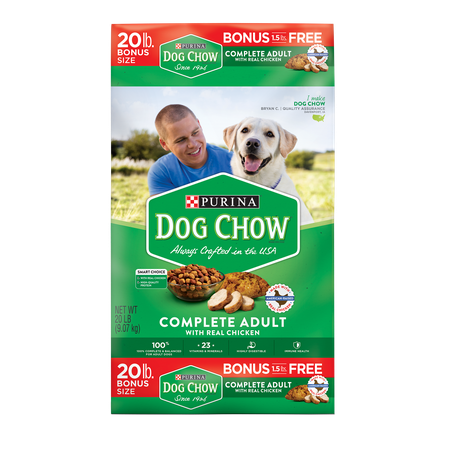- Purina Dog Chow Dry Dog Food; Complete Adult With Real Chicken - 20 lb. Bag