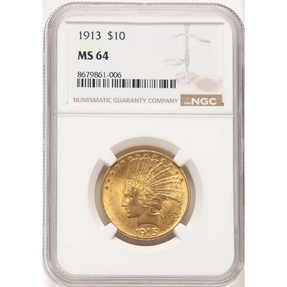 1913 $10 Indian Gold Eagle Coin NGC MS64 - HAT177427255