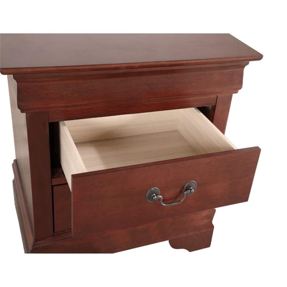 Glory Furniture Louis Phillipe 2 Drawer Nightstand in Cherry