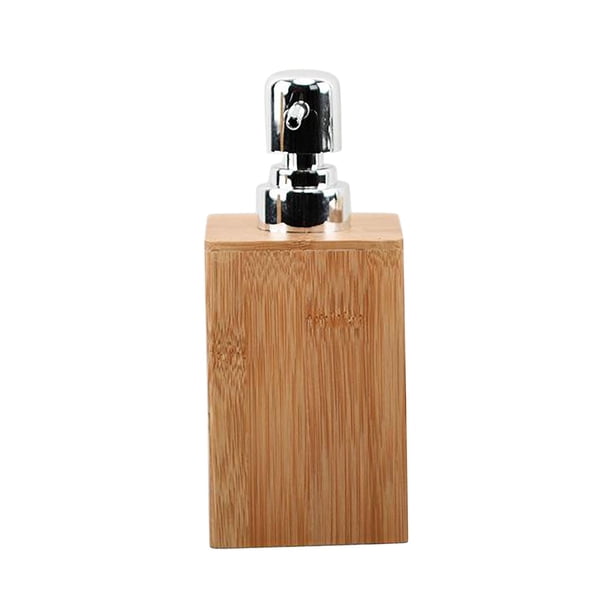 Dispensador de Jabón de Bambú 220 Ml, Botella de Bomba de Desinfectante de Loción, Recipiente Recargable