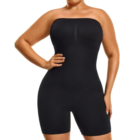 Strapless Shortie Bodysuit for Women Tummy Control Shapewear Seamless Sculpt Body Shaper