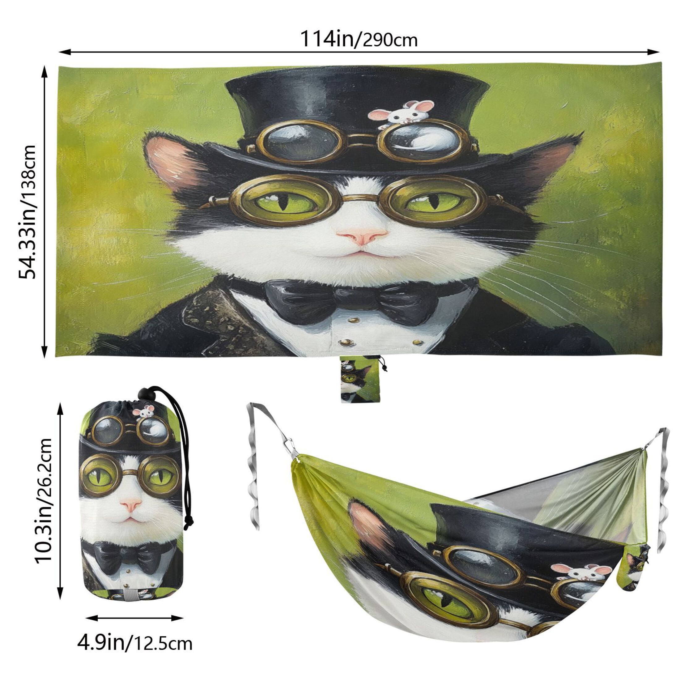 Hammock Camping Hammock Nylon Portable Hammock Travel Camping Hammock Cool Black Cat
