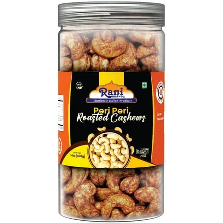 Rani Peri Peri Roasted Cashews 14oz (400g) PET Jar, Non-Fried, Oil Free ~ All Natural | Vegan | Gluten Friendly | NON-GMO | Kosher | Air Roasted, Crunchy & Flavorful