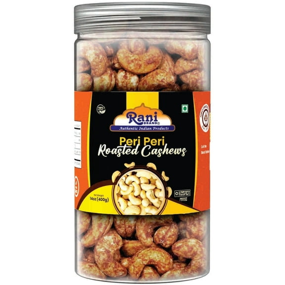 Rani Peri Peri Roasted Cashews 14oz (400g) PET Jar, Non-Fried, Oil Free ~ All Natural | Vegan | Gluten Friendly | NON-GMO | Kosher | Air Roasted, Crunchy & Flavorful