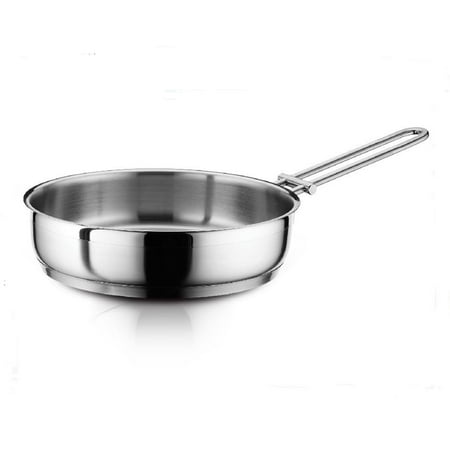 Hascevher Classic 18/10 Stainless Steel 8 Inch Deep Frying Stir Fry Pan Open Skillet Cookware All Stove & Induction