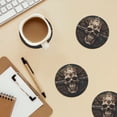 thumbnail image 6 of Xecao Metal Style Horned Skull for MDF Cork Coaster 4 Pcs,Drink Coasters,Suit for House Warming Gifts New Home ,Coffee Table Decor-Round Shape, 6 of 7