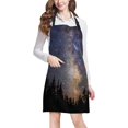 thumbnail image 1 of HATIART Forest Tree in Galaxy Stary Night Sky Adjustable Bib Apron with Pockets Commercial Restaurant and Home Kitchen Adjustable Apron, 1 of 2