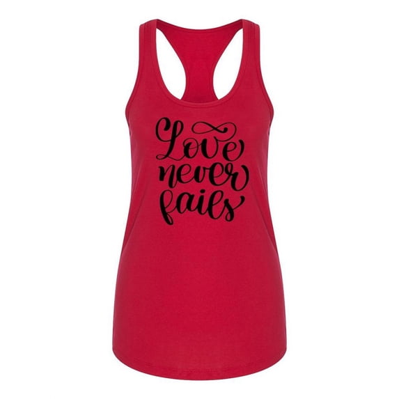 Love Never Fails Racerback Tank Women -Image by Shutterstock, Female x-Small