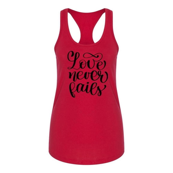 Love Never Fails Racerback Tank Women -Image by Shutterstock, Female Medium