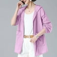 thumbnail image 4 of Ruimatai Women's UPF Sun Protection Hooded Jacket Long Sleeve Lightweight Zippered Pocket Casual Outdoor Windbreaker Fashion Tops, 4 of 5