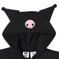 thumbnail image 3 of Hello Kitty Big Girls' Hooded Ears Fleece Zip-Up Hoodie Kuromi Charcoal Gray, 3 of 5
