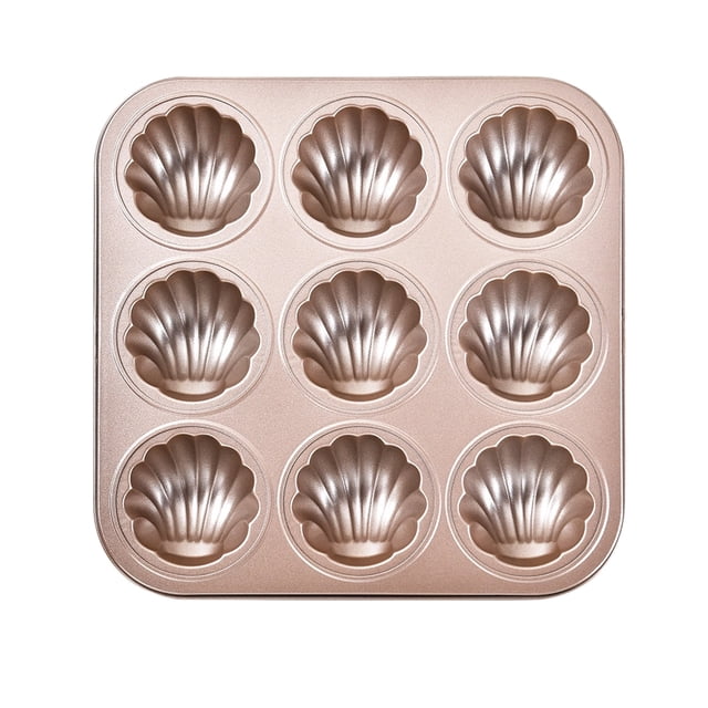 Molde cuadrado de acero inoxidable de 23 cm (9 pulgadas) para hornear pasteles y brownies. Antiadherente. Molde de acero al carbono reforzado. Color oro rosa. Apto para horno, microondas y