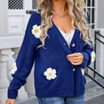 thumbnail image 7 of SHTXOZHI Women's Long Sleeve Button Down Sweater Cardigan Cute Embroidery Knit Cardigan Fall Outfit, 7 of 7