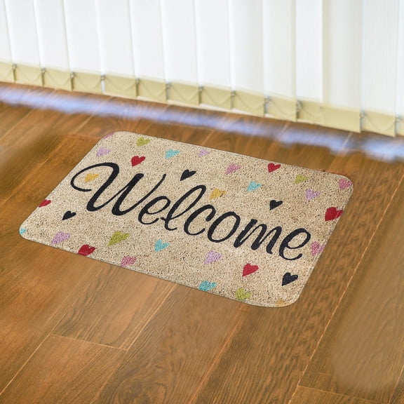 IMIKEYA Absorbent Welcome Floor Mat with Non- Backing for Home Entryway, Door Mat for Indoor Outdoor Use