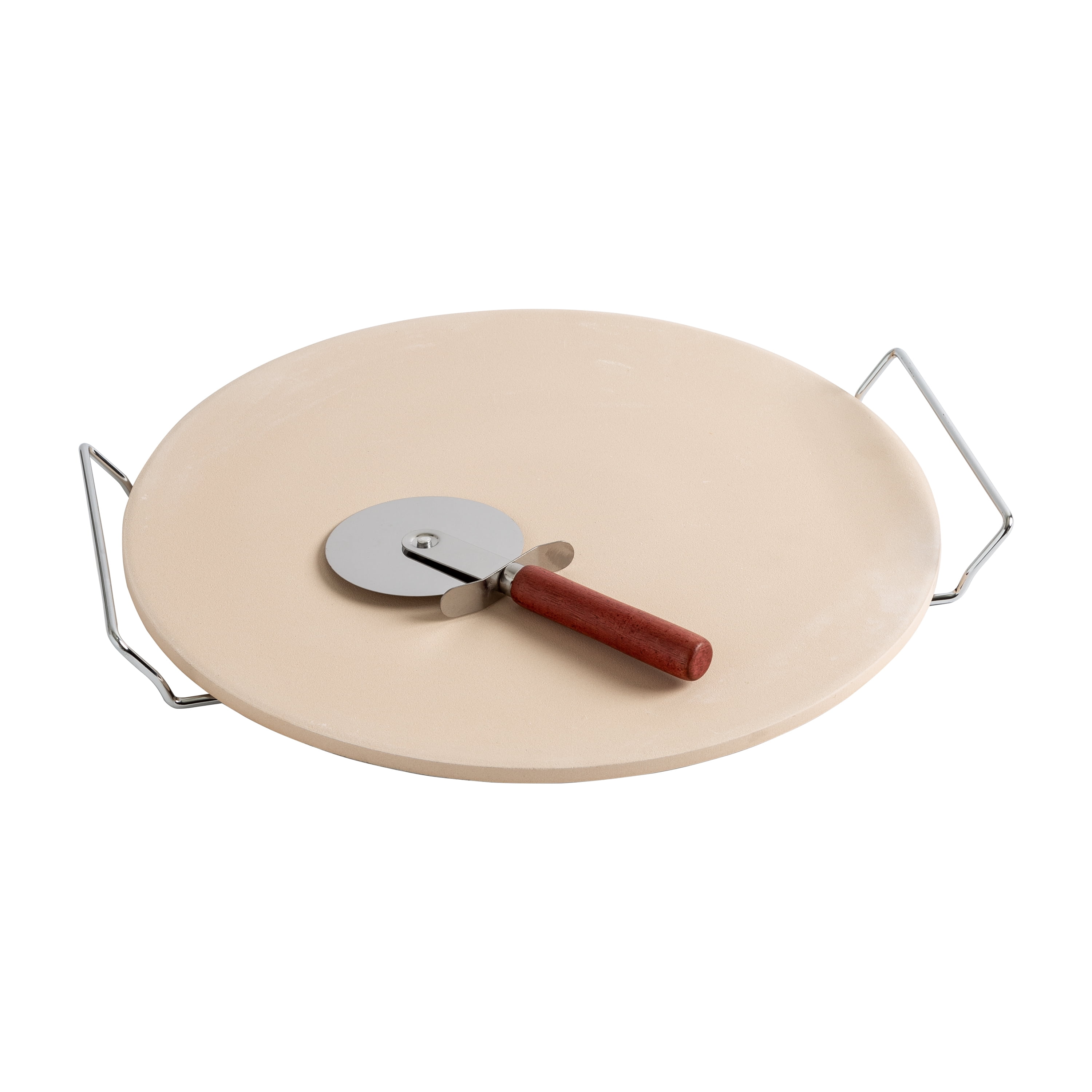 15” Pizza Baking Stone With Wire Serving Rack & Pizza Cutter Extra Large 38cm