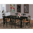 thumbnail image 2 of East West Furniture Logan 7-piece Wood Table and Dining Chair Set in Black, 2 of 6