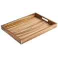 thumbnail image 1 of Bandeja de servir Krismax de madera rústica marrón de 40 x 29 cm con asas, 1 of 5