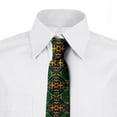 thumbnail image 2 of Abstract Necktie, Rhythmic Flowers Motif, Dress Tie, 3.7", Forest Green and Multicolor, by Ambesonne, 2 of 3