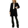 thumbnail image 2 of Allegra K Women's Elegant Winter Overcoat Stand Collar Single Breasted Velvet Long Coat, 2 of 6