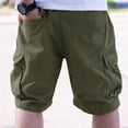 thumbnail image 3 of Cargo Shorts for Men Elastic Waist Drawstring Wide Leg Shorts with Multi Pocket Casual Versatile Cargo Shorts,Green,M, 3 of 9