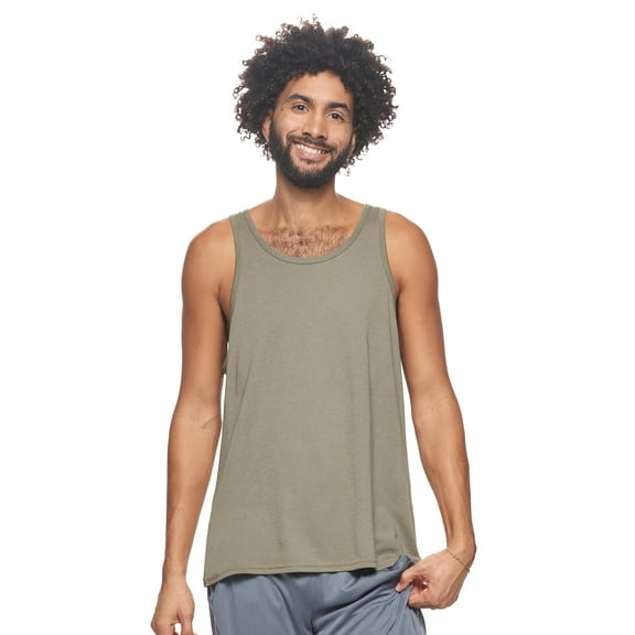 Expert Brand USA-Made Men's MoCA Cotton Blend Sleeveless Muscle Shirt, Olive, XL