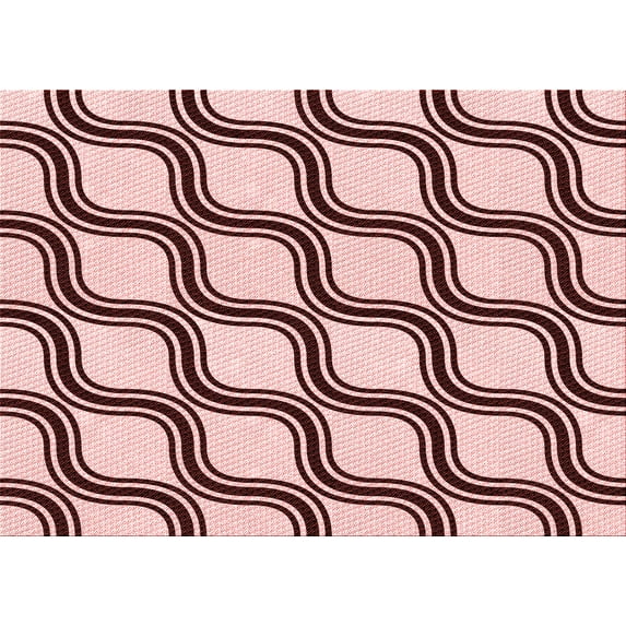 Ahgly Company Machine Washable Indoor Rectangle Transitional Brown Red Area Rugs, 4' x 6'