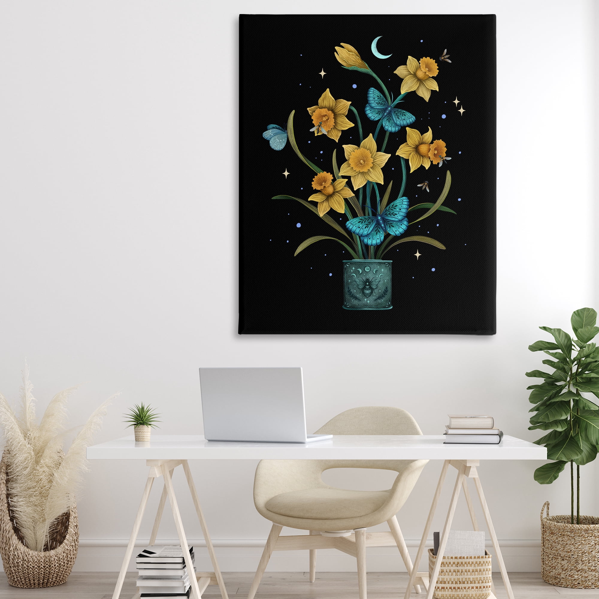 Stupell Industries Mystical March Daffodils Canvas Wall Art, design by Episodic Drawings