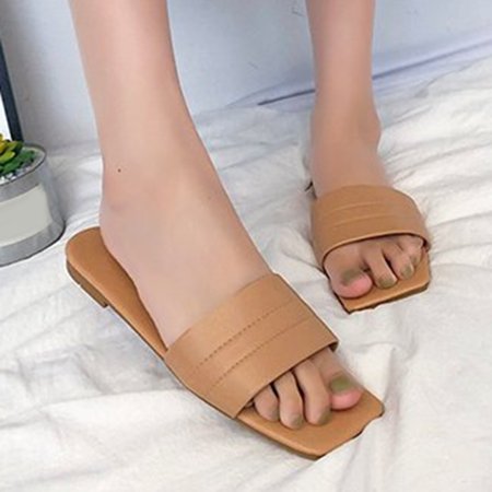 

Spring And Summer Fashion Women Slippers Large Size Simple Casual Flat Multicolor Sandals Note Please Buy One Or Two Sizes Larger