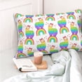 thumbnail image 4 of Fuzoiu Rainbow Llama Print Pillow Case with Hidden Zipper,Pillow Covers,Soft and Comfortable Pillowcase-14"x20", 4 of 6
