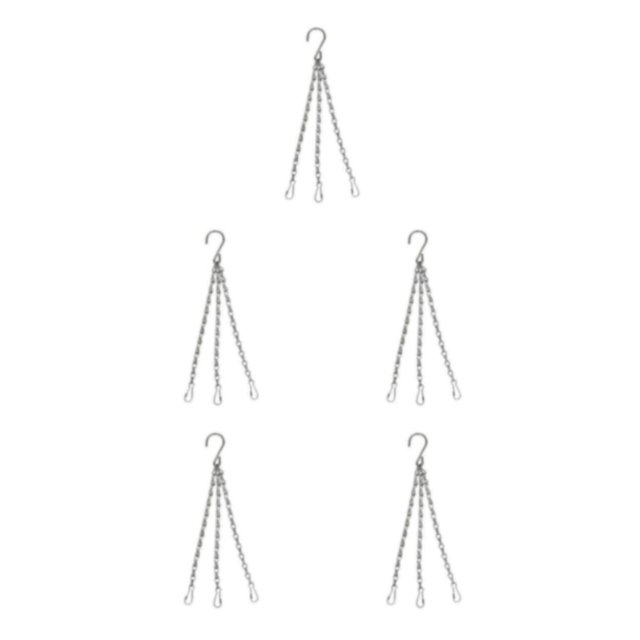 Cateissary Cadena de repuesto para suspensión de 3 patas, duradera, blanca, para cesta colgante de Metal, conjunto de cadena colgante, contenedor Type2 NO2