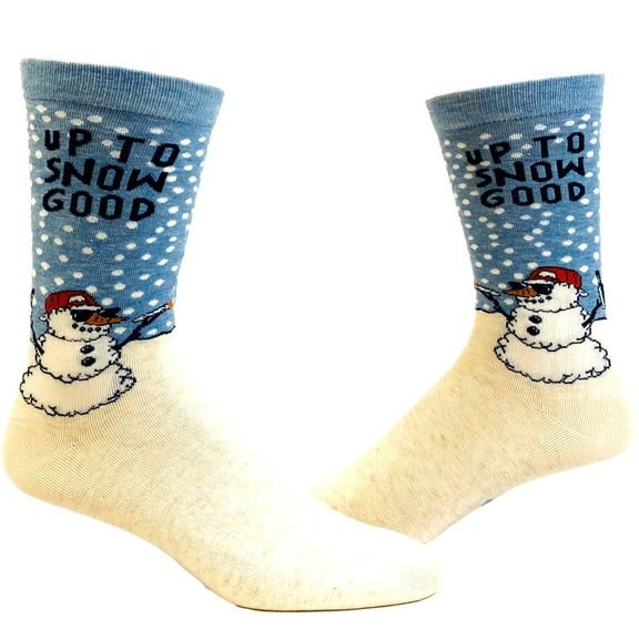 Men's Up to Snow Good Socks Funny Christmas Winter Weather Snowman Novelty Footwear