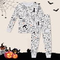 thumbnail image 2 of HCYSFG Boys Halloween Pajama Sets Graphic Print 2 Piece Crewneck Long Sleeve Lounge Set Top And Pants Sleepwear Sets, 2 of 4