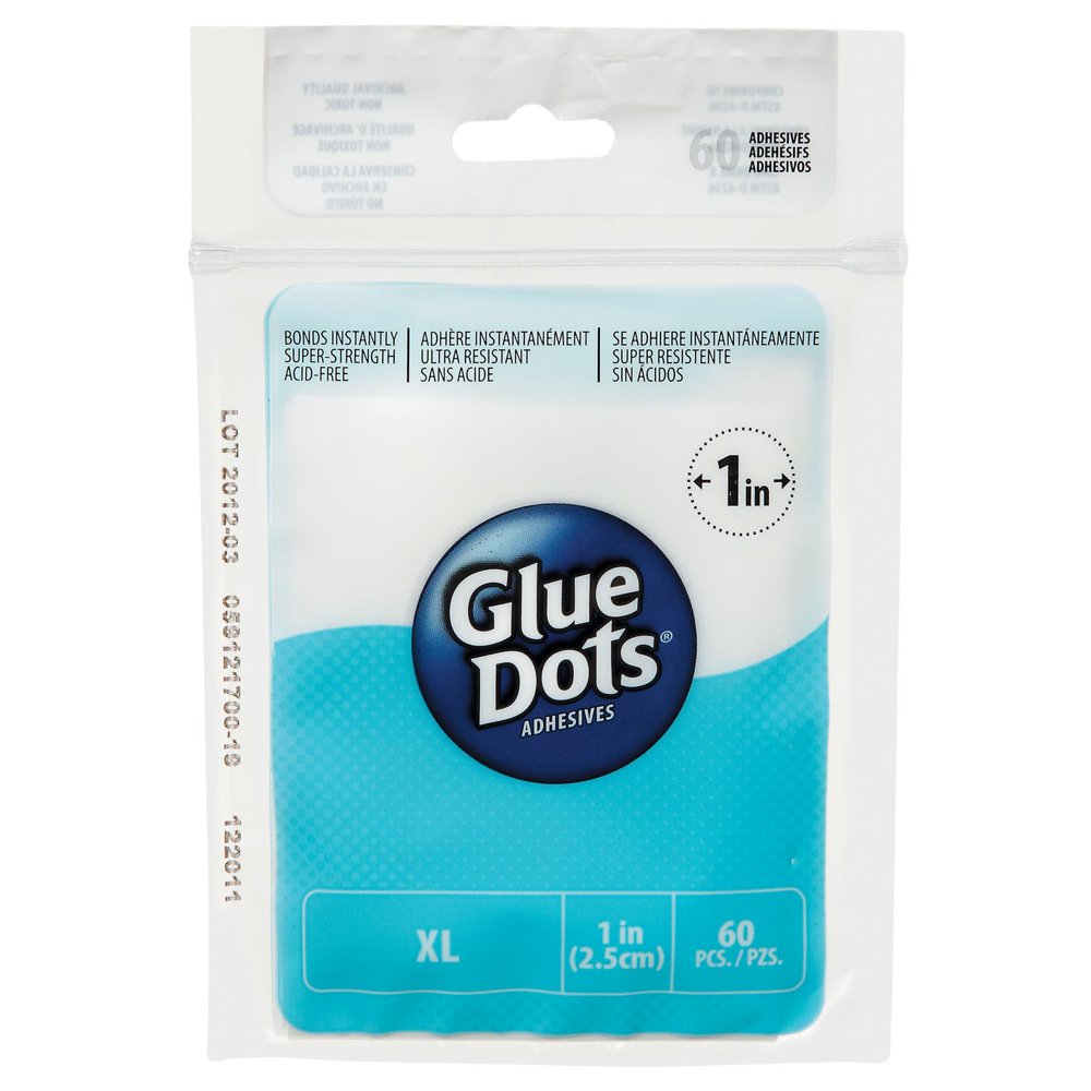 Glue Dots XL Adhesive Dots 1 inch, 60 pack