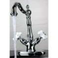 thumbnail image 3 of Kingston Brass Heritage Two Handle Mono Deck Lavatory Faucet with Brass Pop-up & Optional Deck Plate, 3 of 4