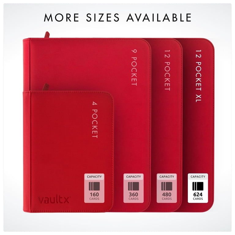 vault x 12 pocket trading card zip binder 480 Cards Exo-Tec (Blue) extra rigid front and rear covers made from non Vault X - 12 Pocket