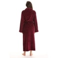 thumbnail image 3 of Just Love Velour Robe Bath Robes for Women Maxi Length (Burgundy, Large), 3 of 3