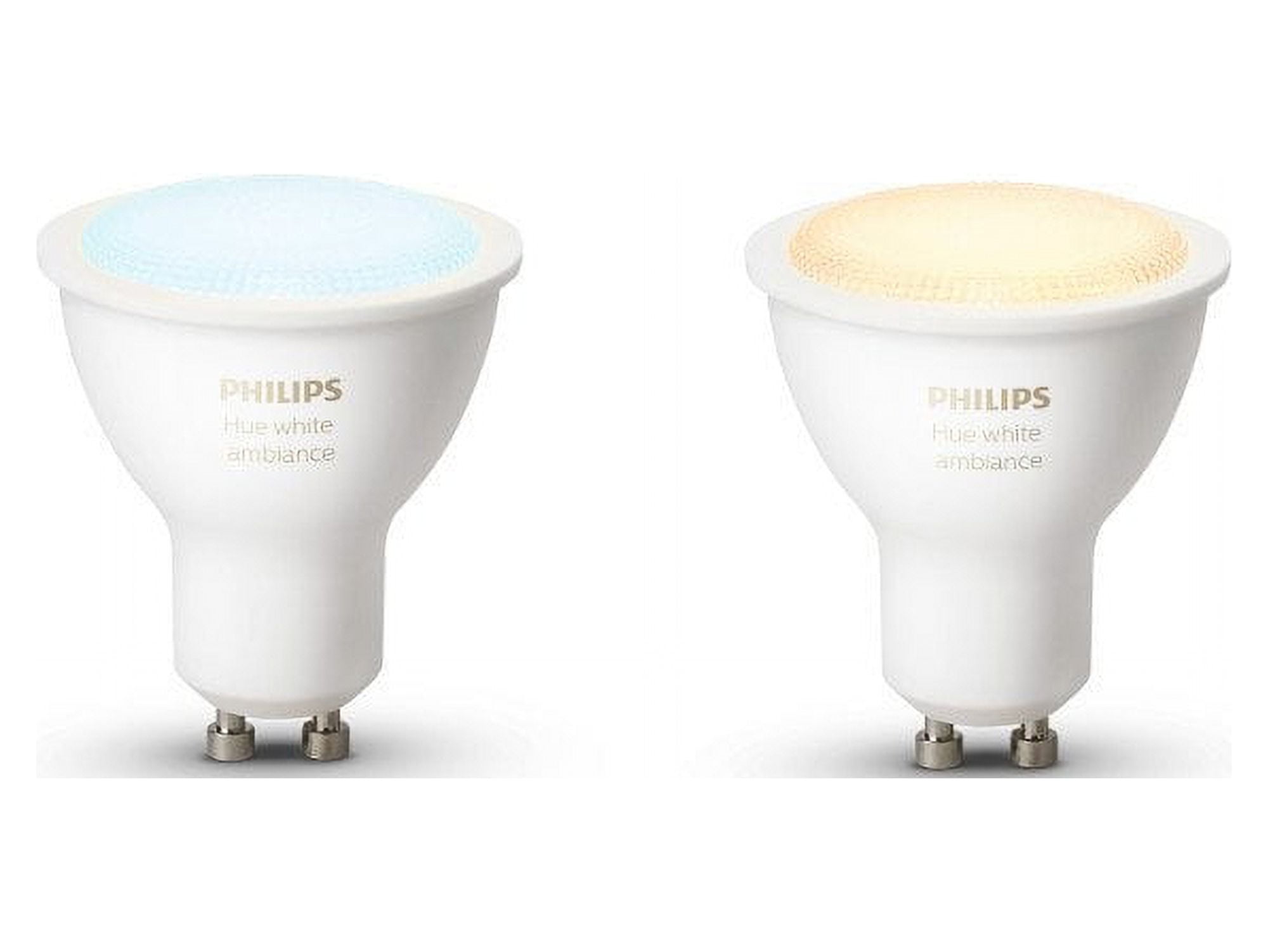 Philips Hue White Ambiance GU10 Smart Light Bulb, 60W LED, 2-Pack