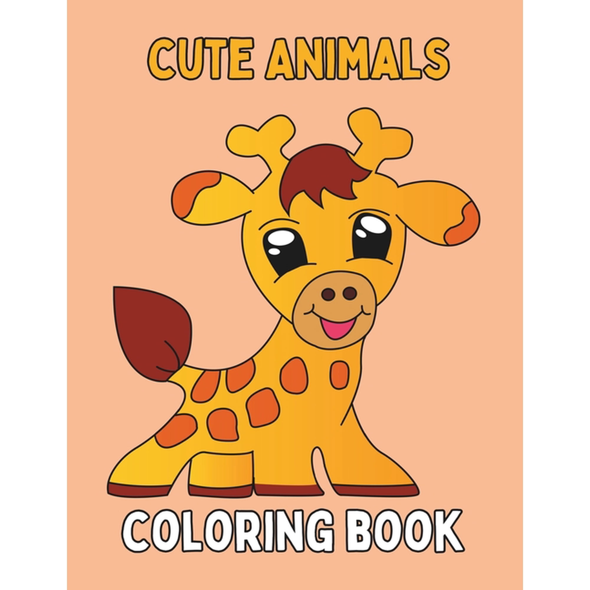 Cute Animals Coloring Book: Fun and Educational Coloring Pages with Farm and Wild cute Animals for Children Age 4-8 (Paperback)
