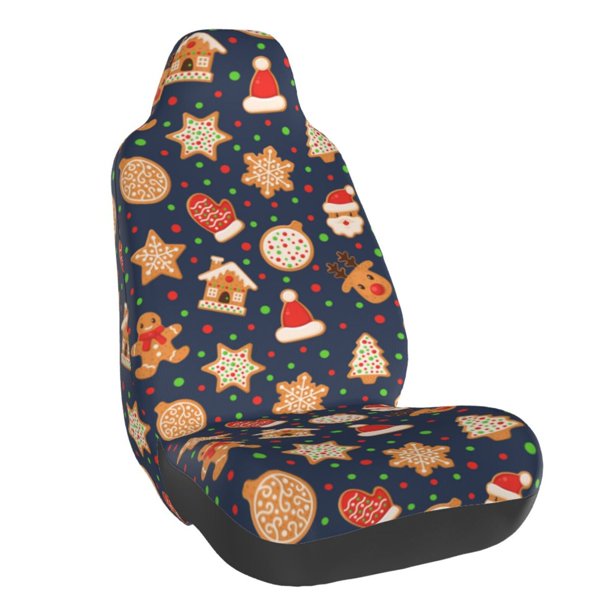 Fotbe Holiday Gingerbreads Funda para Asiento de Auto con Estampado – Impermeable y Antisudor – Ajuste Universal, Lavable a Máquina, Antideslizante (1 Pieza)