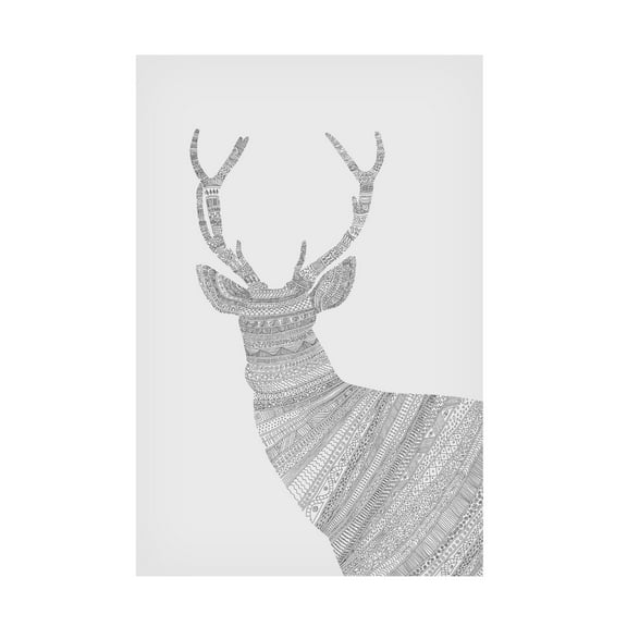 Trademark Fine Art Florent Bodart Stag Grey Canvas Wall Art